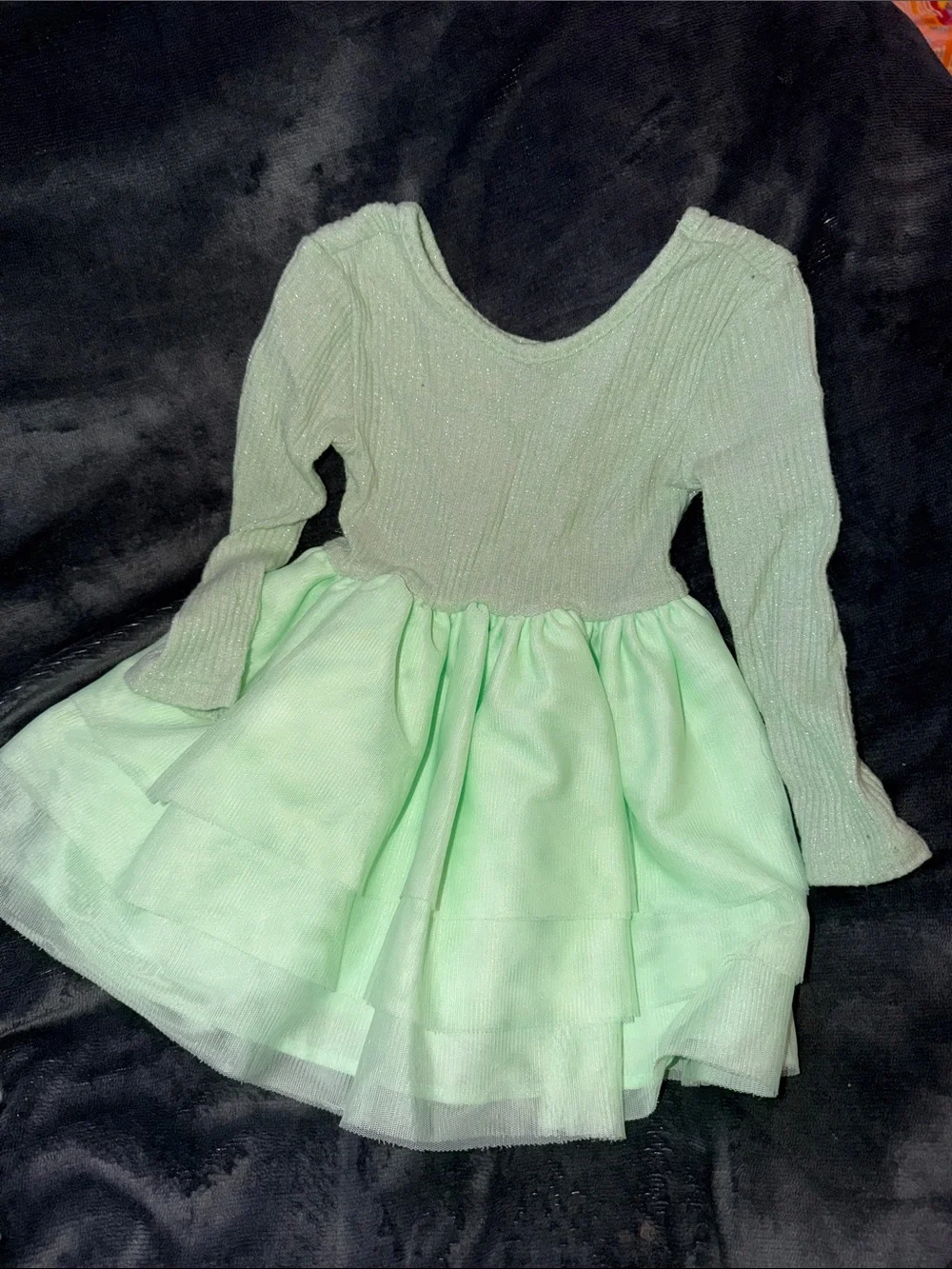 Old Navy Mint Green Long Sleeve Tulle Dress